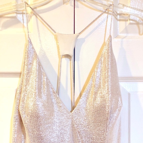 Aidan Mattox-Foiled Metallic Knit-Maxi-Sz 10-NWT - Picture 4 of 8